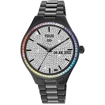 Smartwatch Tous T-Shine Connect con brazalete de acero IP negro y zirconias