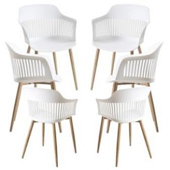 Set Completo de 6 Sillas Lisy en Color Blanco