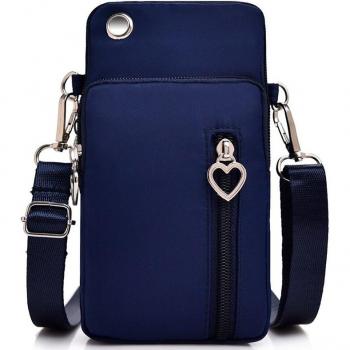 Solid Color Heart-Shaped Coin Purse and Mobile Phone Bag