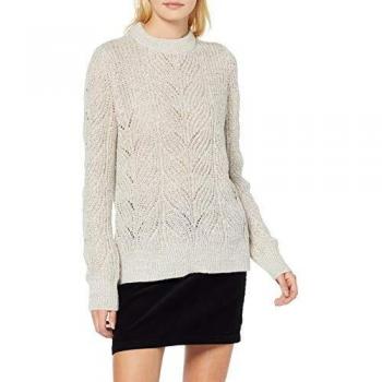 Object Jersey de Mujer Larga con Cuello Redondo, Beige