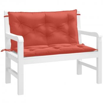 VIDAXL - Cuscini Panca Giardino 2pz Rosso Mélange 100x50x7cm Tessuto