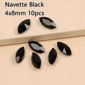 Crystal FlatBack Glass Nail Art Stones - Black Rhinestone Mix, Non HotFix