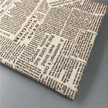 Woven Cotton Linen Newspaper Patchwork Fabric
