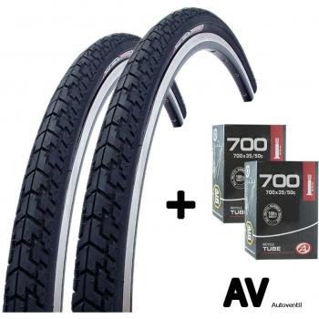 Set di pneumatici 28 37-622 con tubi AV per bici