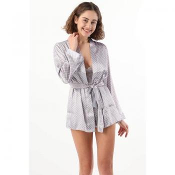 Set notte donna, pantaloni corti pois rosa L