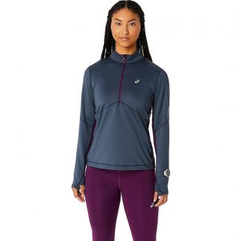 ASICS Winter Run Half-Zip Midlayer Running Top Women - petrol - Size: Large