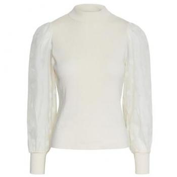 Jersey YAS 'YASDotme' en color blanco cáscara de huevo