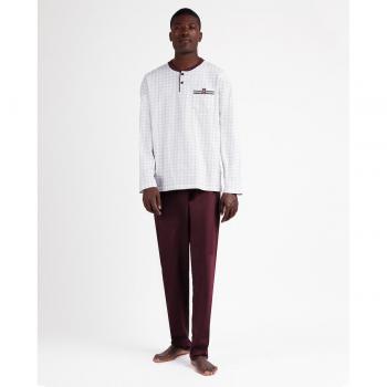 Pantalón y camiseta de manga larga en color granate – Pijama Admas