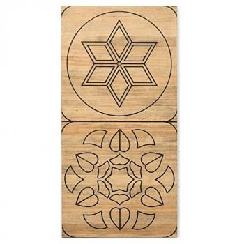 Cuadro combinable diseño suelo hidráulico cu201 en madera maciza de pino con acabado efecto vintage