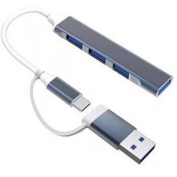 Hub USB Moxie HUB USB-C 4 EN 1 AVEC ADAPTATEUR USB-C FEMELLE VERS USB-A MALE