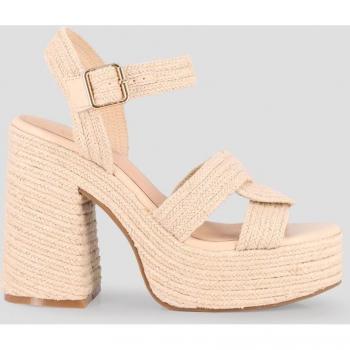 Sandalias de tacón de mujer Blogger MASHA con plataforma beige