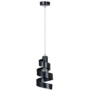 Lampadario Moderno 1 Luce Saga Acciaio Nero