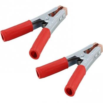 Resorte Cargado 500A, Mango Rojo 2X – Abrazadera de Tierra para Soldadura