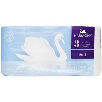 Harmony Soft toaletní papír 8ks, 3vrstvý, bílý, 160 útržků
