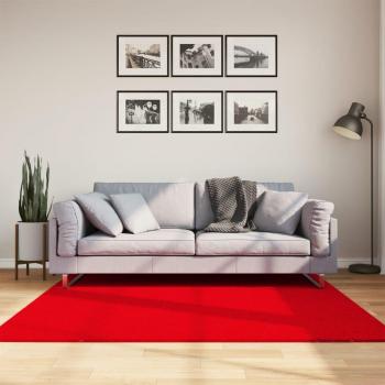 HUARTE Short Pile Rug in Red from vidaXL, Washable, 160 x 160 cm