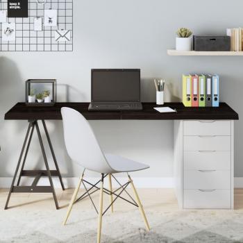 Table Top Dark Brown 160x40x(2-4) cm Treated Solid Wood Oak Vidaxl