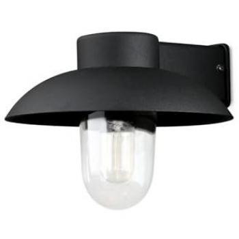 Elegante LED Außenwandleuchte aus Aluminium und Klarglas, 21cm