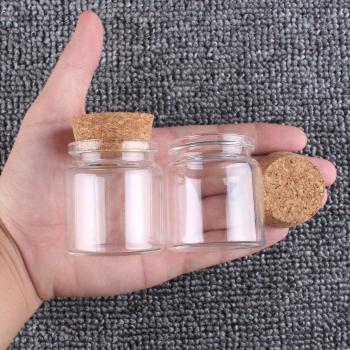 6er Set Glasflaschen mit Korken, 50ml, transparent, 47x50mm, leere Container für DIY-Kunst