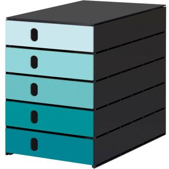 Mocca-Schwarz Schubladenbox mit 5 Schüben