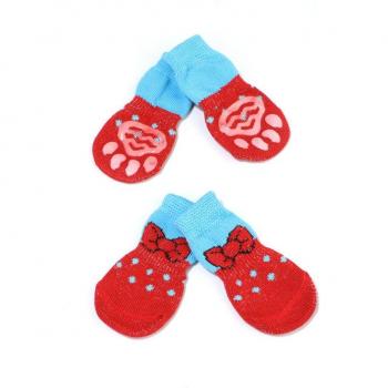 Cute Cartoon Dog Socks - 4Pcs Soft Anti-Slip Winter Paw Protectors
