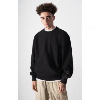 Felpa Champion Girocollo Reverse Weave Nera – Stile e Funzionalità
