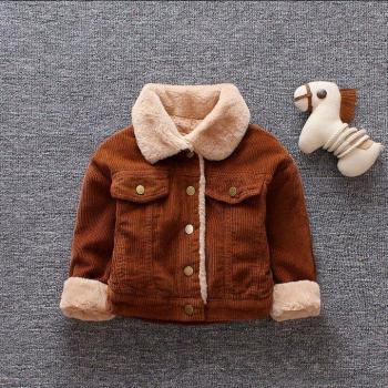 Children's Turn-Down Collar Corduroy Outerwear CT069