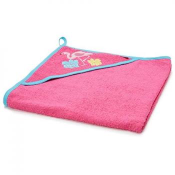Asciugamano cappuccio spugna rosa fenicottero