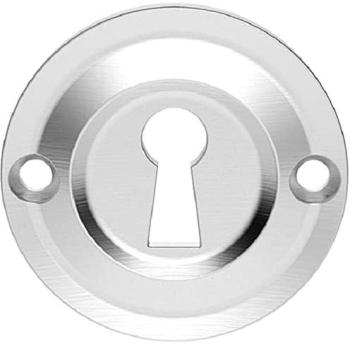 42mm Keyhole Escutcheon with Loop Finish – Rounded Ridge Satin Chrome