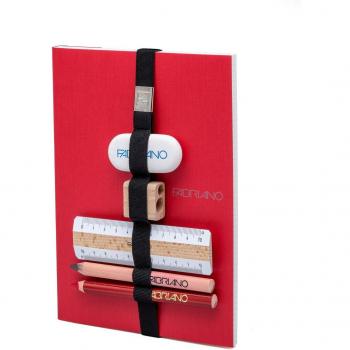 Libreta Multifuncional con Banda Elástica y Accesorios Rojo