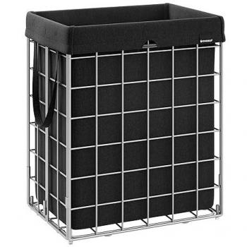SONGMICS 90L Foldable Laundry Basket with Metal Frame