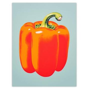 Miniature Orange Bell Pepper Kitchen Decor Canvas