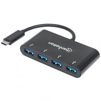 Manhattan 162746 hub de Interfaz USB 3.0 Type-C 5000 Mbit/s Negro - Concentrador