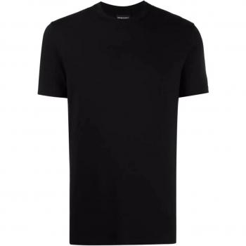 Emporio Armani Herren T-Shirt schwarz, gerippter Rundhals – XL / XXXL