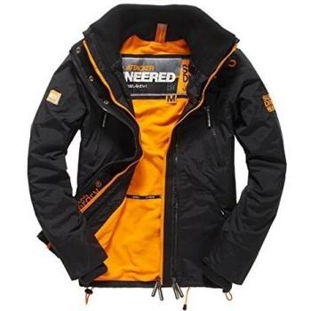SUPERDRY Polar Wind Attacker, Abrigo Impermeable para Hombre, Negro