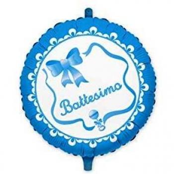 Palloncino Mylar Tondo cm. 45 Il Mio Battesimo Cel