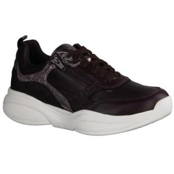 Xsensible SWX19 Burgundy Stretch-Leder Sneakers
