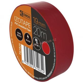 Bande Isolante PVC Rouge 20 m/19 mm
