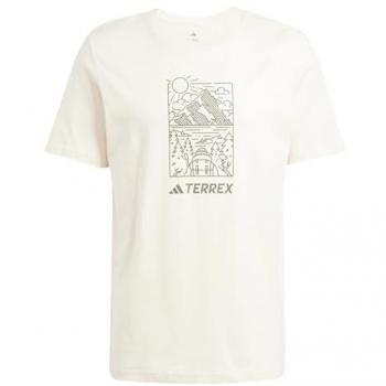 Adidas Outdoor Terrex T-Shirt Steinbeige Brustprint Neutral L