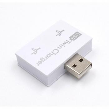 Chargeur Mini Hub USB 2 Ports – Adaptateur Téléphone/Tablette/PC