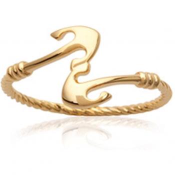Marine Éclat – Bague Ancre en Or
