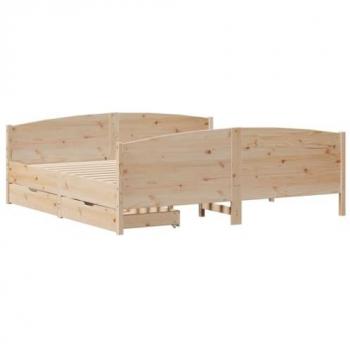 Letto in Legno Massello di Pino 160x200 cm senza Materasso