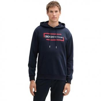 Regular fit bluza z kapturem z bawełny