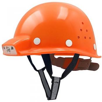 Mustbau Casque chantier orange EN397 à lumière LED et USB rechargeable
