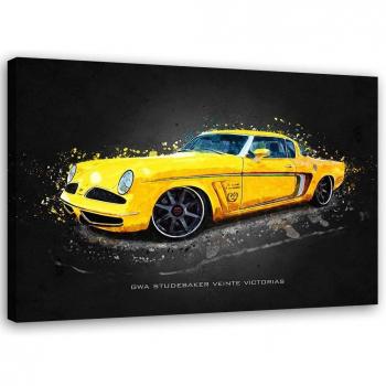 Studebaker Veinte Yellow Canvas Print 60x40