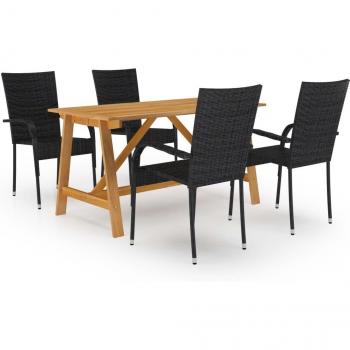 Set Comedor Jardín Torana 5x Negro