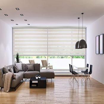 Estor enrollable jaspeado beige 100 x 250 cm