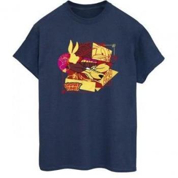 Looney Tunes Damen Wile E Coyote Bugs Bunny Boyfriend-T-Shirt aus Baumwolle