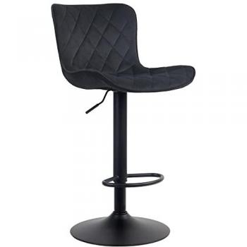 Taburete de bar Emma negro terciopelo