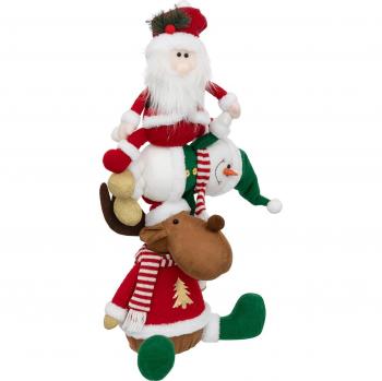 FÉÉRIC LIGHTS AND CHRISTMAS - Figura piramidale di Babbo Natale e Renna h85cm