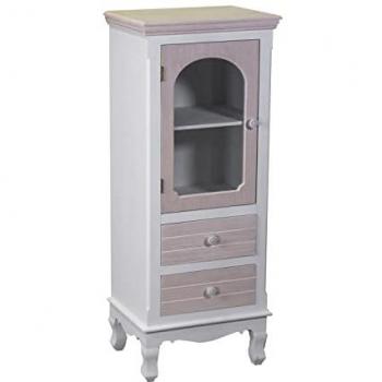 Mueble Vitrina Nuremberg con Puerta de Cristal y 2 Cajones Compactos